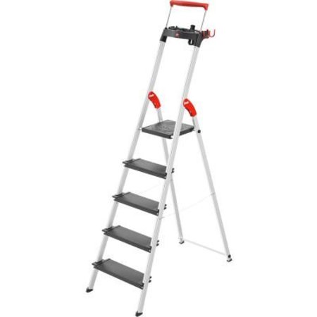 Hailo. Hailo L100 Pro 5 Step Aluminum Folding Step Ladder 8050-527